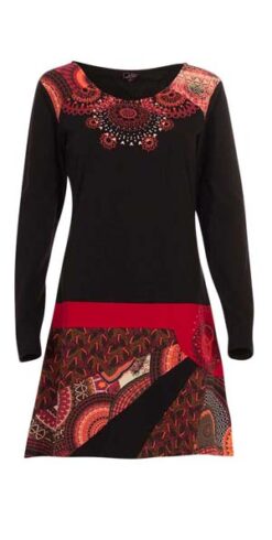 Bombažna obleka/tunika RO16088 - XL, črna