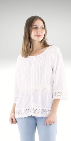 Bombažna bluza s čipko CH17917